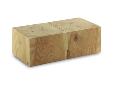 ECO BLOCK - Low solid cedar wood coffee table.