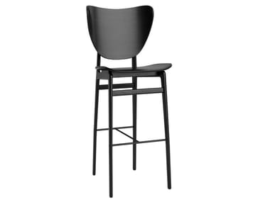 ELEPHANT BAR - High oak stool with footrest (Request Info).