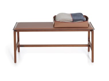 EVERYDAY LIFE BENCH Outdoor - Contemporary style tanned leather garden bench (Request Info).