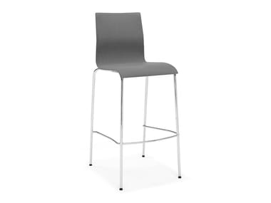 NOA BARSTOOL - Upholstered fabric barstool with footrest (Request Info).