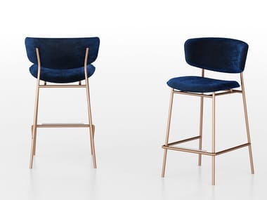 FIFTIES - Velvet stool with footrest (Request Info).