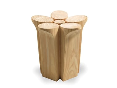 FIORE - Low solid cedar wood stool (Request Info).