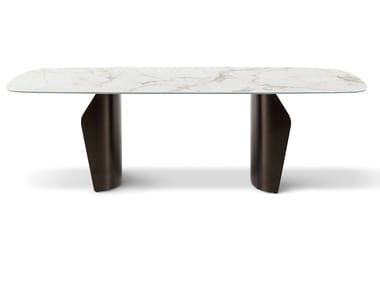 FLAME - Barrel-shaped table / Metal base.