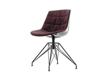 FLOW CHAIR - Swivel upholstered trestle-based chair (Request Info).