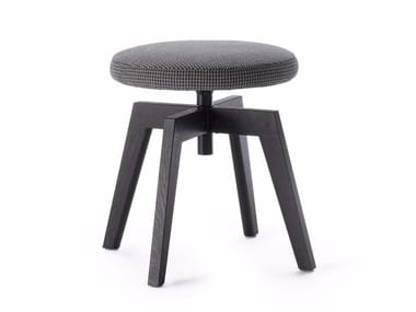 FLOW POUF - Swivel upholstered trestle-based stool (Request Info).