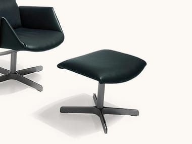 DS-343 - Leather footstool with 4-spoke base (Request Info).