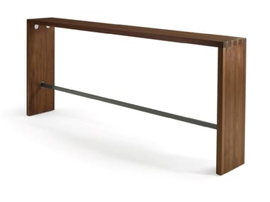 FRAME BAR - Rectangular solid wood console table with footrest (Request Info).