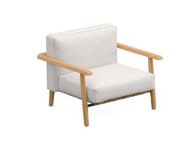 MAMBO LOUNGE - Fabric garden armchair with armrests (Request Info).
