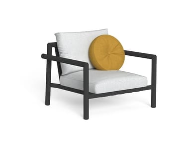 LAKE - Fabric garden armchair with armrests with aluminium frame (Request Info).