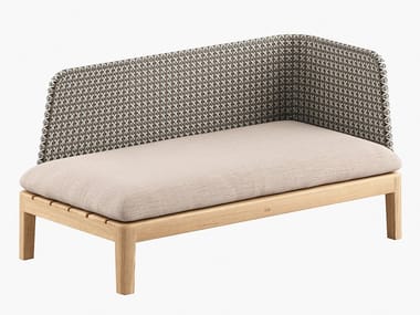 CALYPSO LOUNGE - Upholstered synthetic fabric an teak Garden daybed (Request Info).
