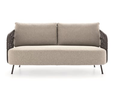 356 - 2 seater fabric garden sofa (Request Info).