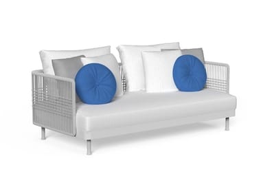 SLAM/ROPE - 2 seater fabric garden sofa with rope backrest (Request Info).
