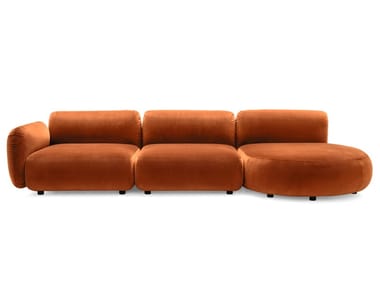 GINZA - Modular fabric sofa with chaise longue (Request Info).