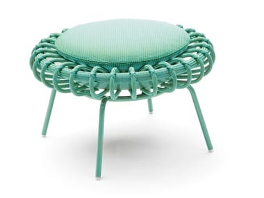 GIUNCO - Synthetic fibre garden pouf by Paola Lenti