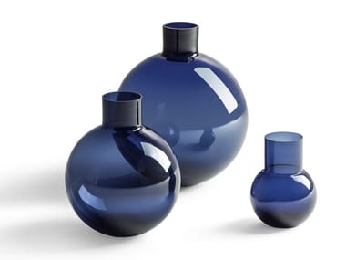 GLI OGGETTI - BLUE PALLO - Glass vase (Request Info).