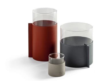 GLI OGGETTI - LEATHER POT - Glass vase (Request Info).