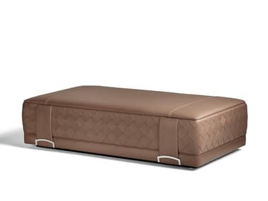 GRANT - Rectangular leather pouf (Request Info).