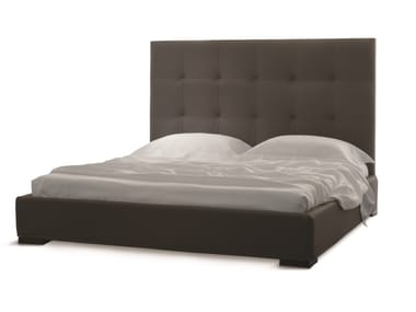 GRENADA HIGH - Upholstered leather bed with high headboard (Request Info).