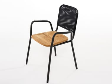 GUEST 001 - Chair in aluminum and teak with armrests (Request Info).