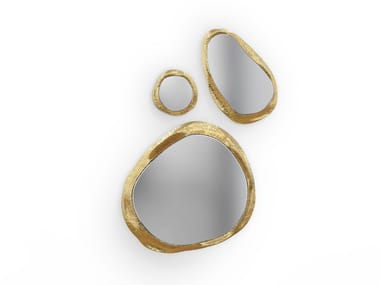 HALO - Framed wall-mounted brass mirror (Request Info).