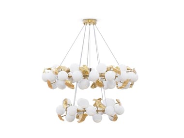 HERA ROUND II - Brass and frosted glass pendant lamp (Request Info).