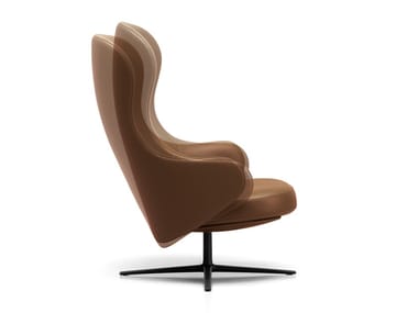 DUA RELAX - Swivel high-back armchair with 4-spoke base (Request Info).