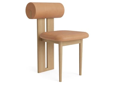 HIPPO CHAIR - Leather and oak easy chair (Request Info).