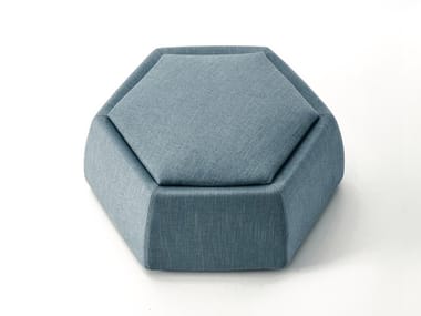 HONEY - Hexagonal upholstered fabric pouf (Request Info).
