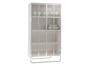 HYANNIS PORT - Wood and glass display cabinet.