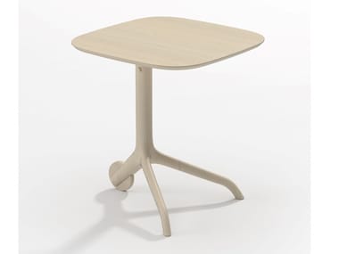 IL FURBO - Square height-adjustable beech coffee table (Request Info).