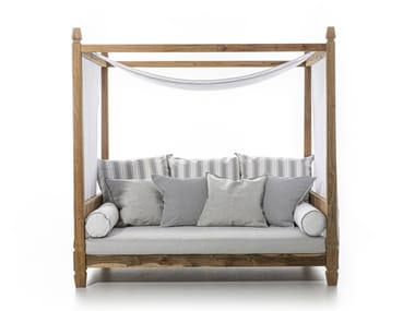 JEKO 07 - Canopy upholstered teak garden sofa (Request Info).