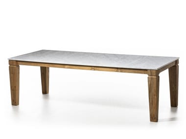 JEKO 33 - Rectangular Carrara marble garden table (Request Info).