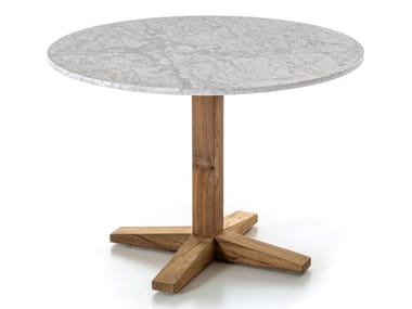 JEKO 35 - Reclaimed wood and marbre garden table (Request Info).