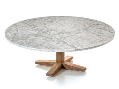 JEKO 46 - Reclaimed wood and marbre garden side table (Request Info).