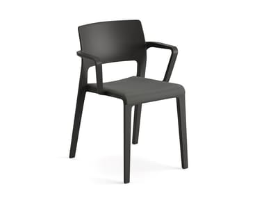 JUNO 02 - Polypropylene garden chair with integrated cushion (Request Info).