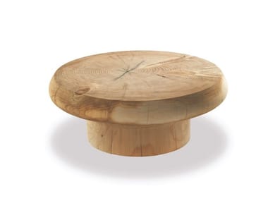 KENOBI - Low round solid cedar wood coffee table (Request Info).