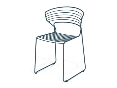 KOKI WIRE - Sled base stackable steel chair (Request Info).