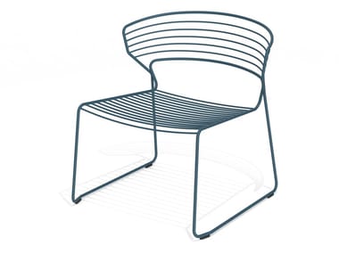 KOKI WIRE - Sled base steel garden armchair (Request Info).