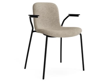 LANGUE STACK SOFT - Stackable fabric chair with armrests (Request Info).