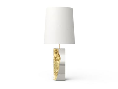 LAPIAZ - Table lamp with stainless steel base and brass details (Request Info).
