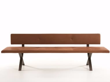 LAX - Upholstered bench with backrest.