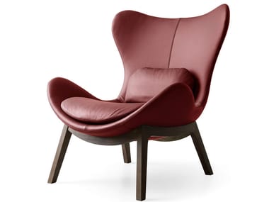 LAZY - High-back leather armchair (Request Info).