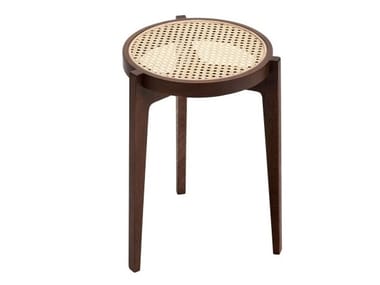 LE ROI - Stackable oak and rattan stool (Request Info).