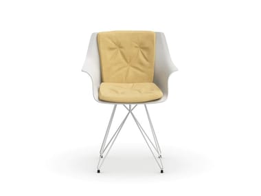 LEAF - Trestle-based chair with armrests by Nidi