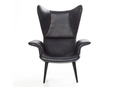 LONGWAVE - Leather armchair with armrests (Request Info).