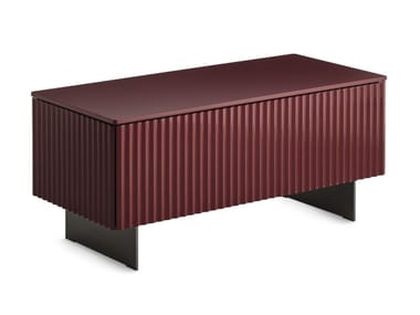 LEON BOX - Lacquered rectangular MDF coffee table with storage space (Request Info).