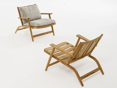 LEVANTE 007 - Folding teak deck chair with armrests (Request Info).