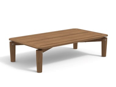 LEVANTE 013 - Low rectangular teak garden side table (Request Info).