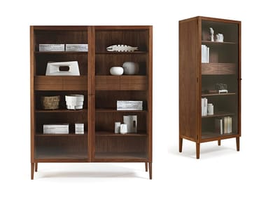 LIGHT - Cabinet in solid wood and blockboard with glass doors (Request Info).
