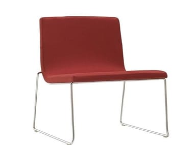 LINEAL COMFORT BU0597 - Sled base upholstered stackable easy chair (Request Info).
